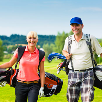 Image of active young golfers.