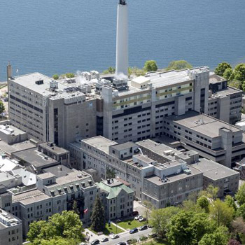 Aerial view of Kingston General Hospital.